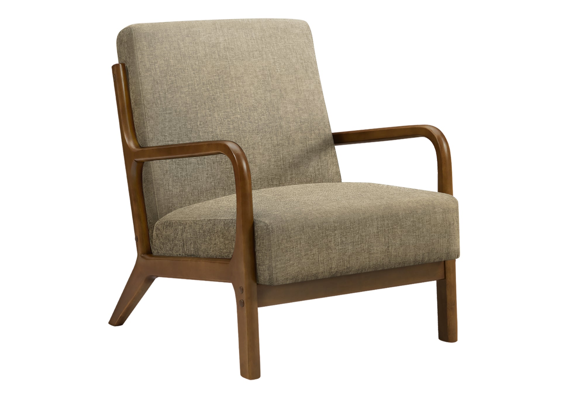 Accent Chair 34"H Light Brown Upholstered Mid Century-DECOROLALA
