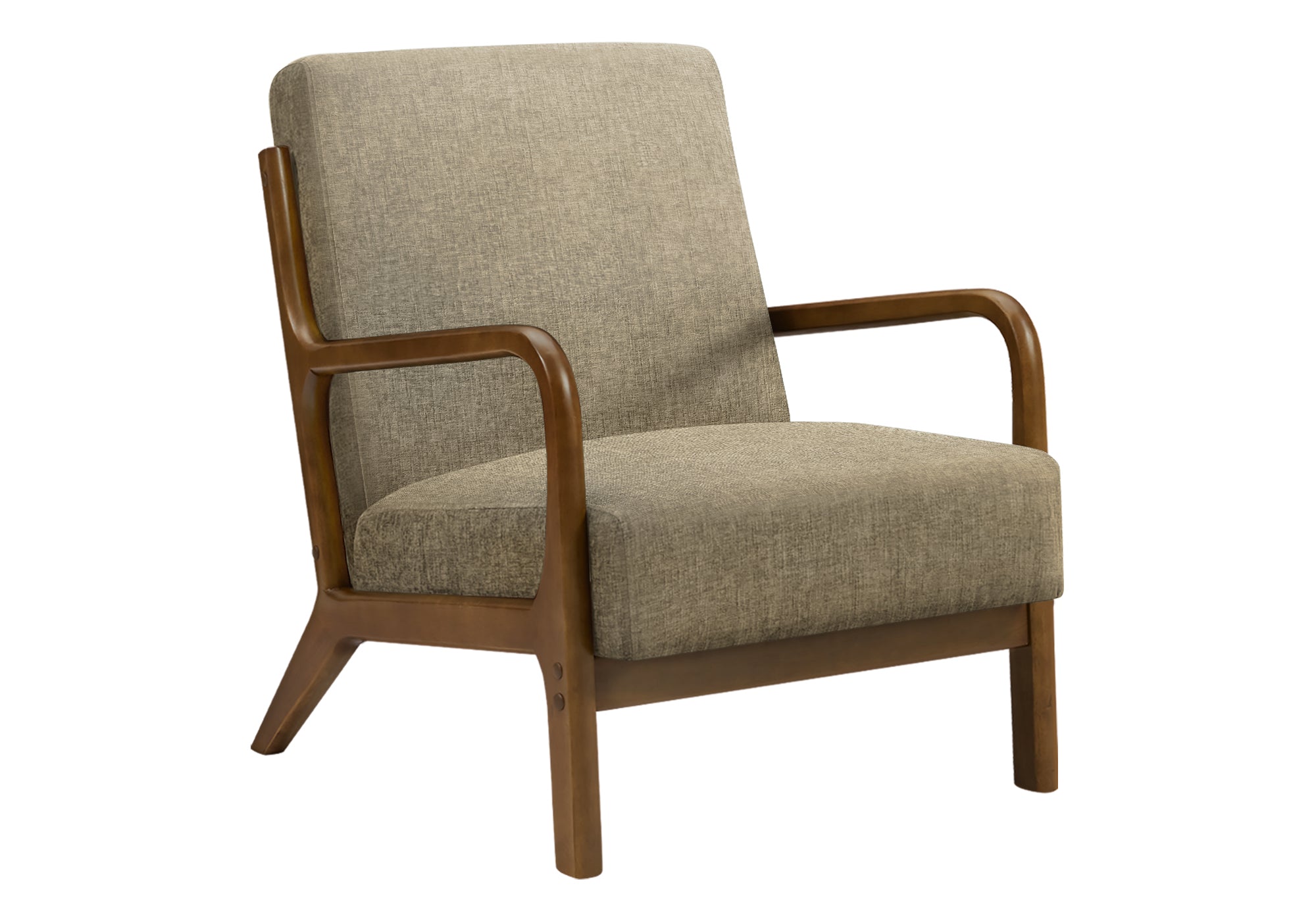 Accent Chair 34"H Light Brown Upholstered Mid Century-DECOROLALA