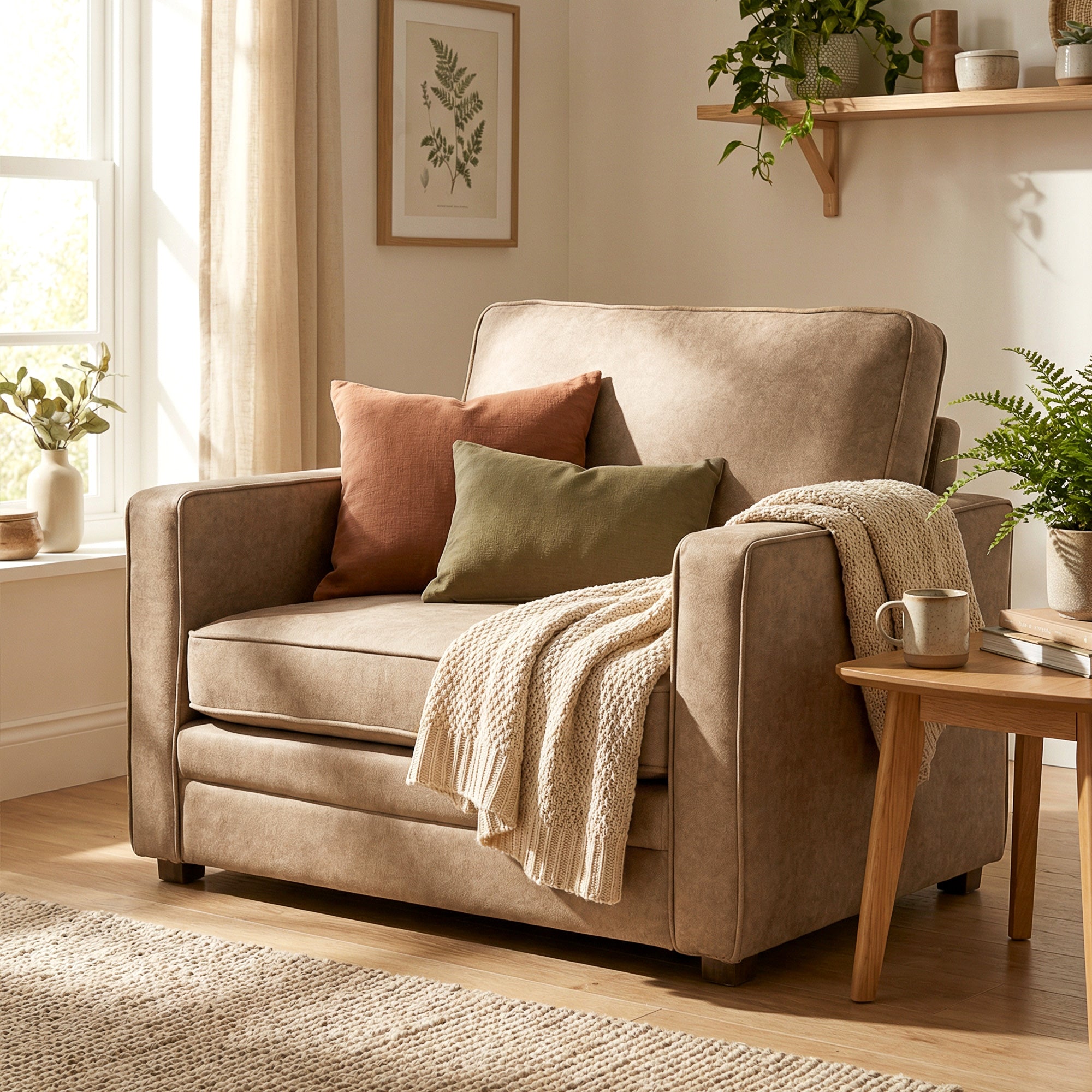 Accent Chair - Brown Velvet 35.4" Wide-DECOROLALA