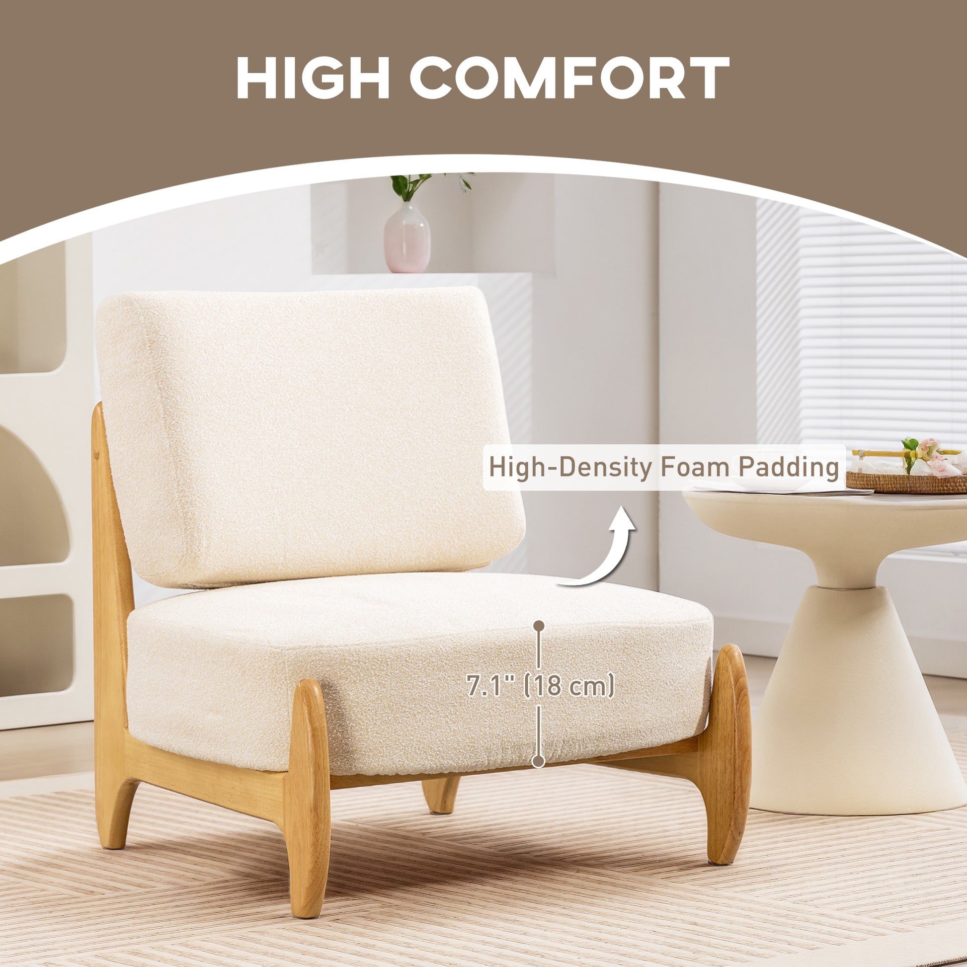 Accent Chair - Cream White Chenille-DECOROLALA