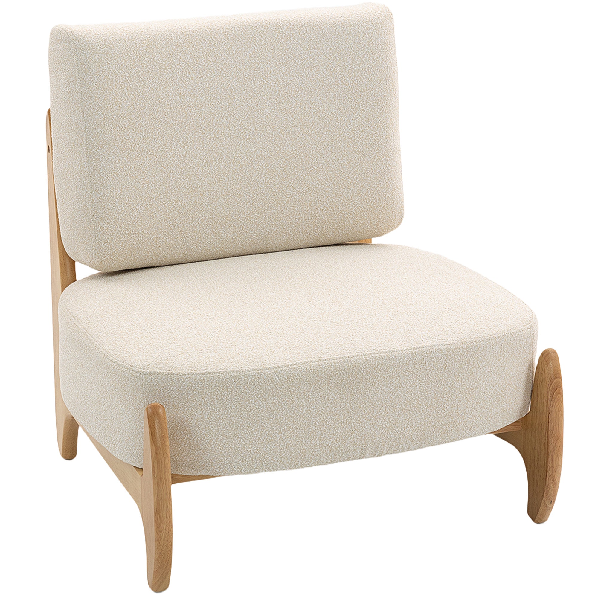 Accent Chair - Cream White Chenille-DECOROLALA