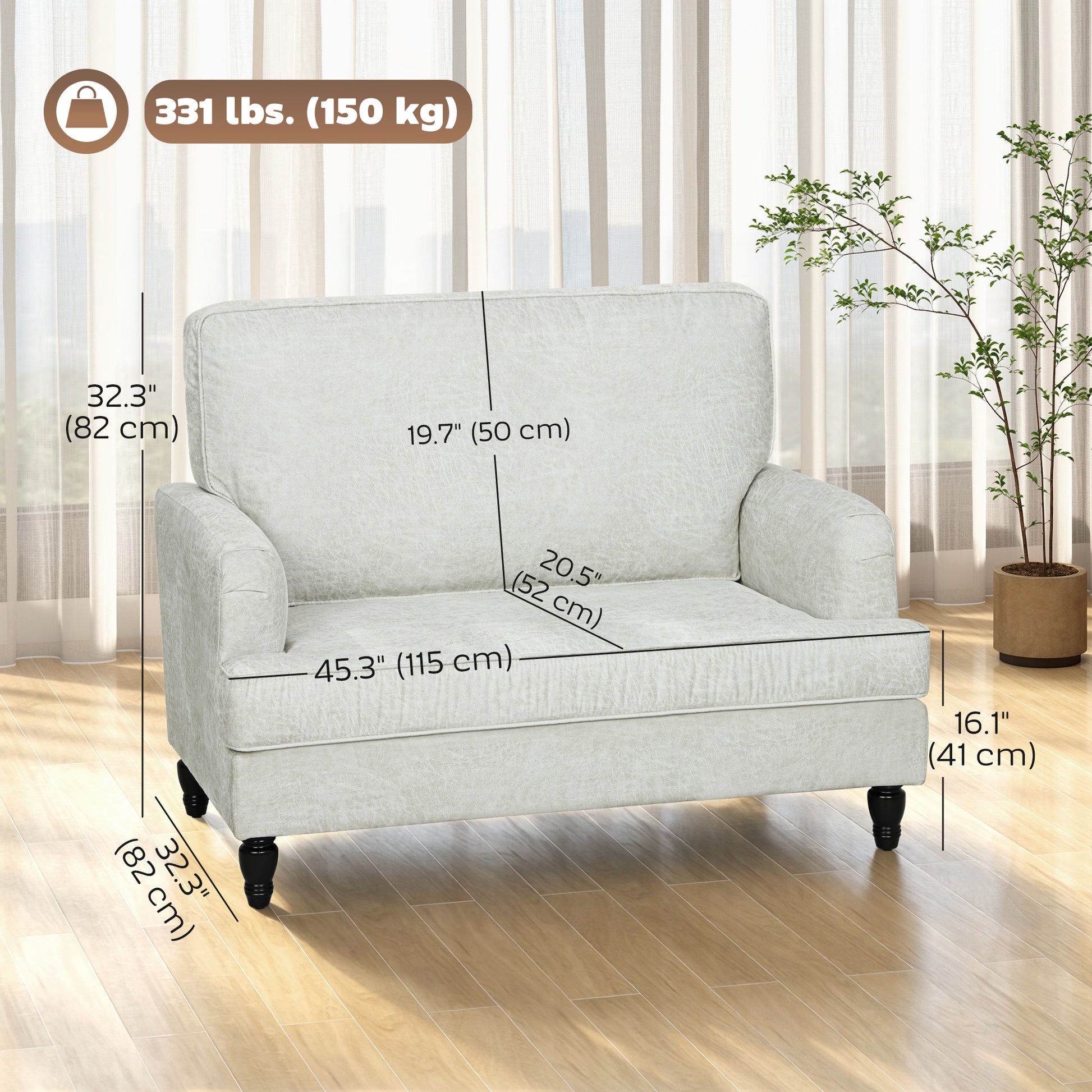 Accent Chair - Cream White Leathaire-DECOROLALA