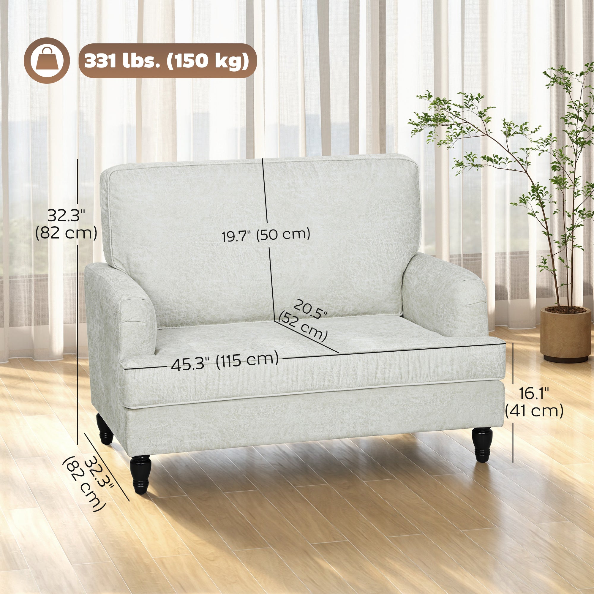Accent Chair - Cream White Leathaire-DECOROLALA