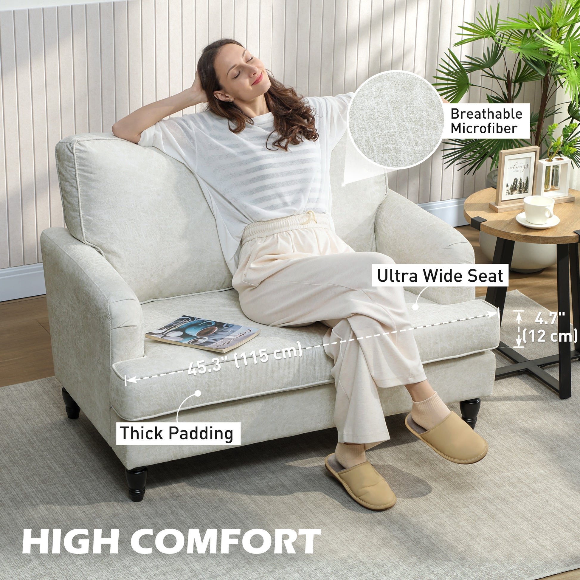 Accent Chair - Cream White Leathaire-DECOROLALA