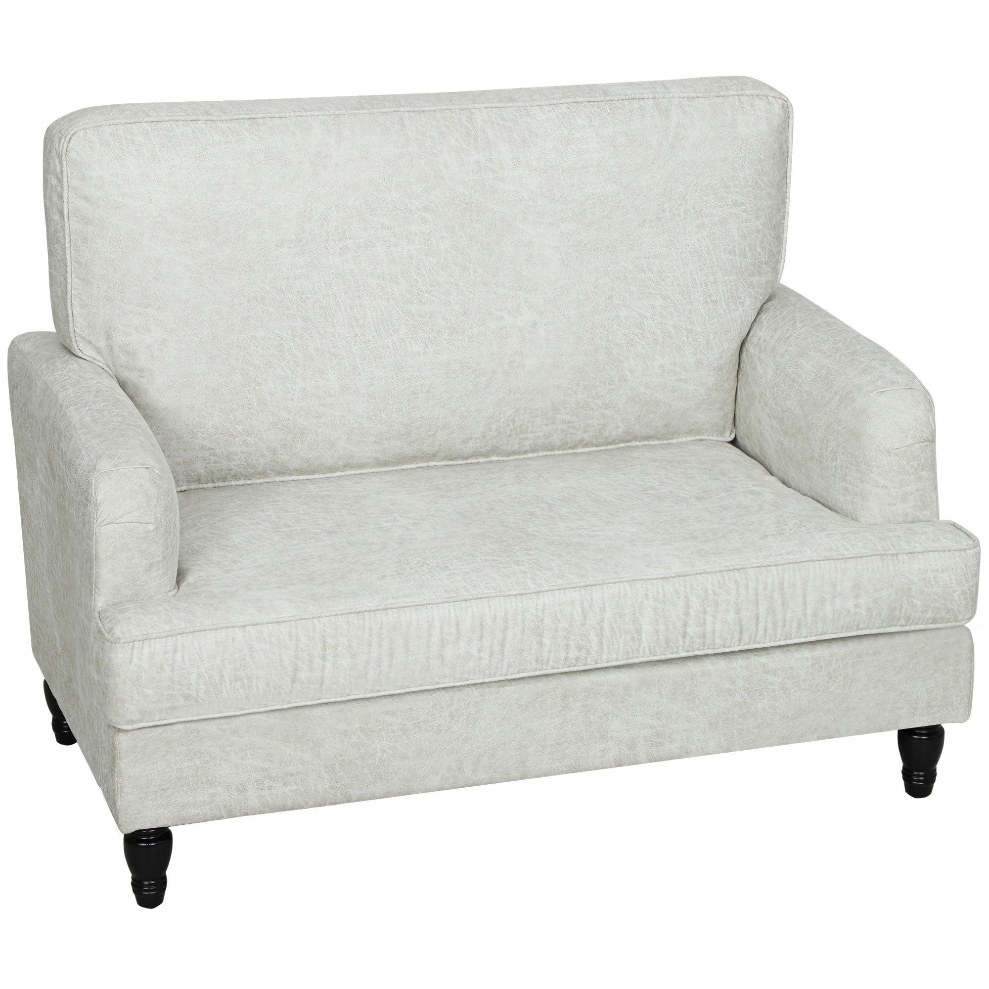 Accent Chair - Cream White Leathaire-DECOROLALA