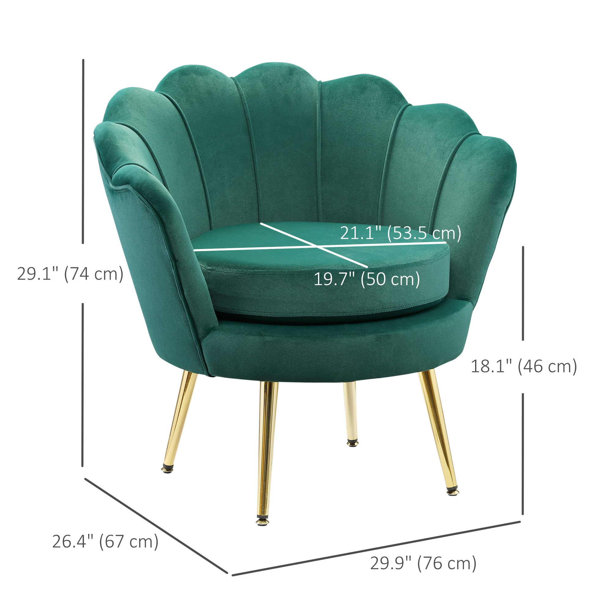 Accent Chair - Dark Green Velvet-Touch Club Chair-DECOROLALA