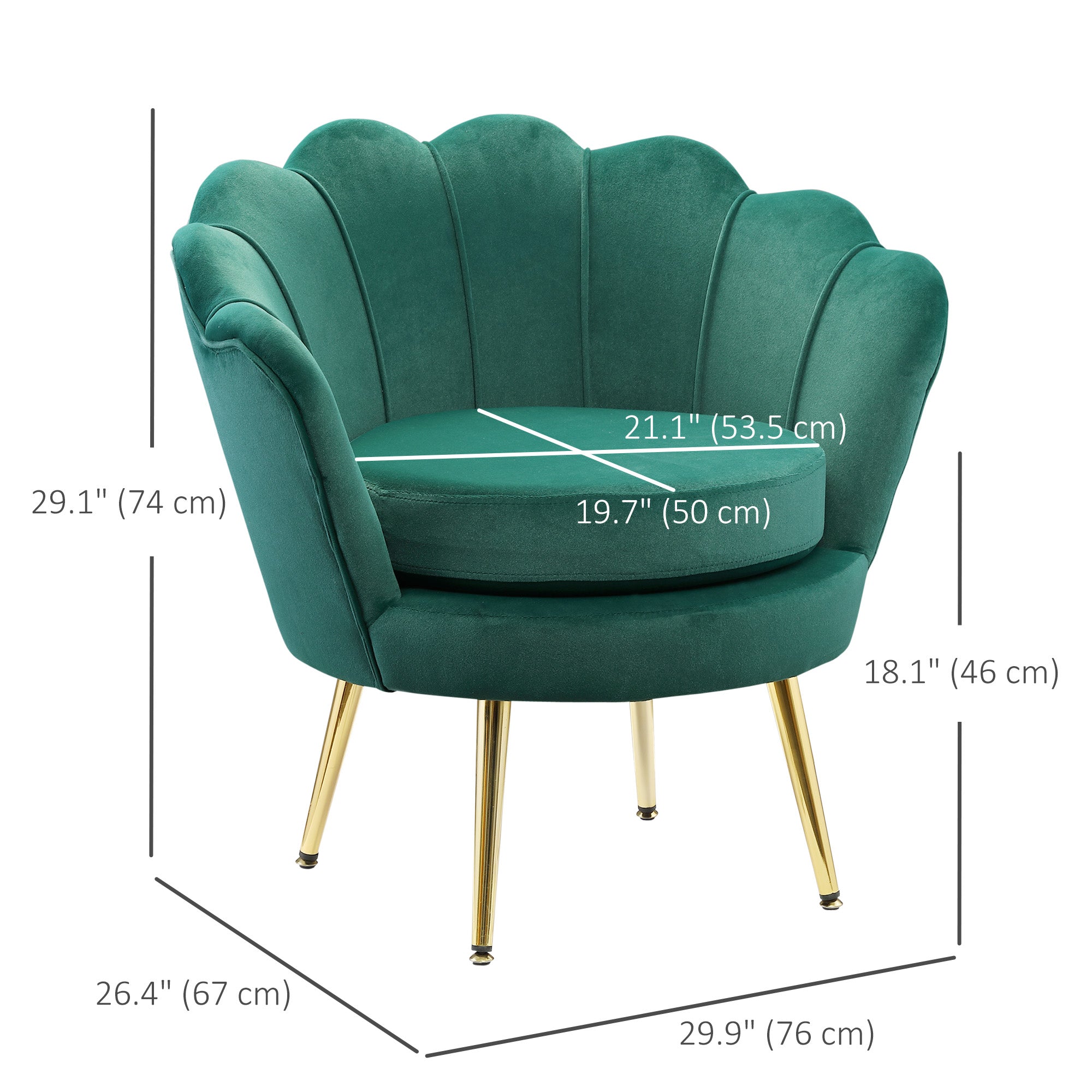 Accent Chair - Dark Green Velvet-Touch Club Chair-DECOROLALA