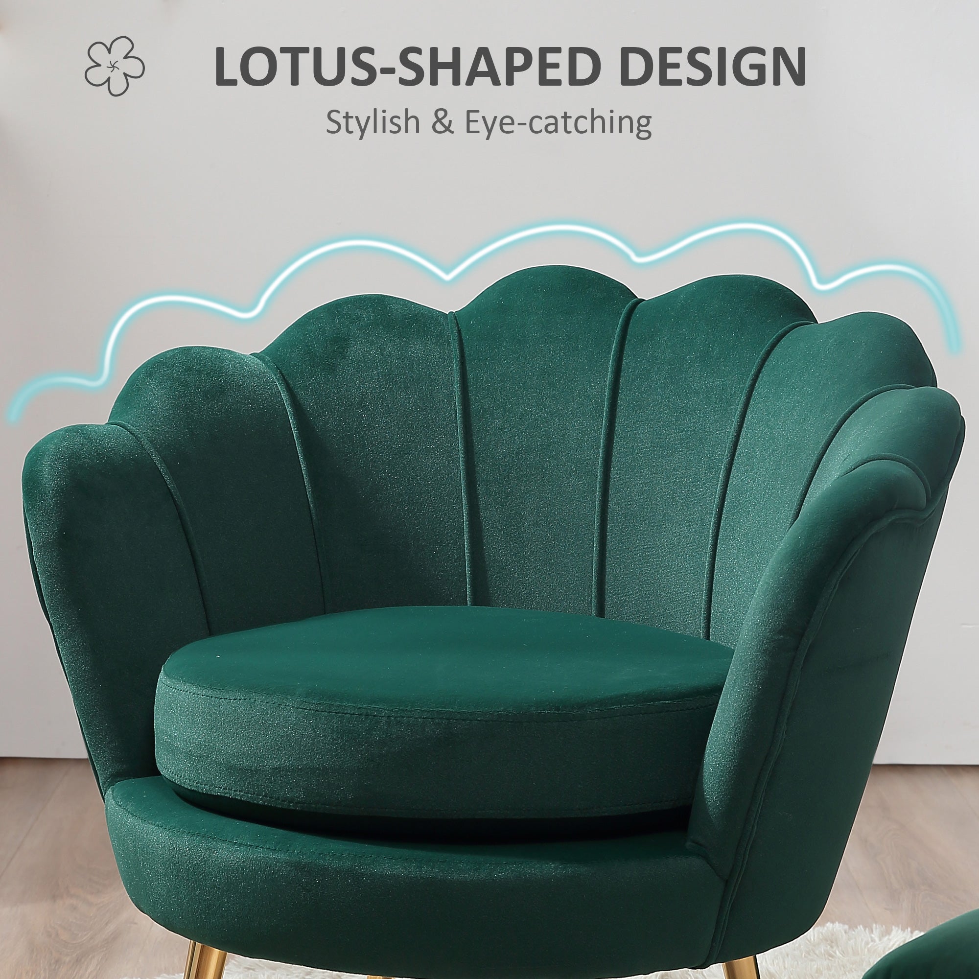 Accent Chair - Dark Green Velvet-Touch Club Chair-DECOROLALA