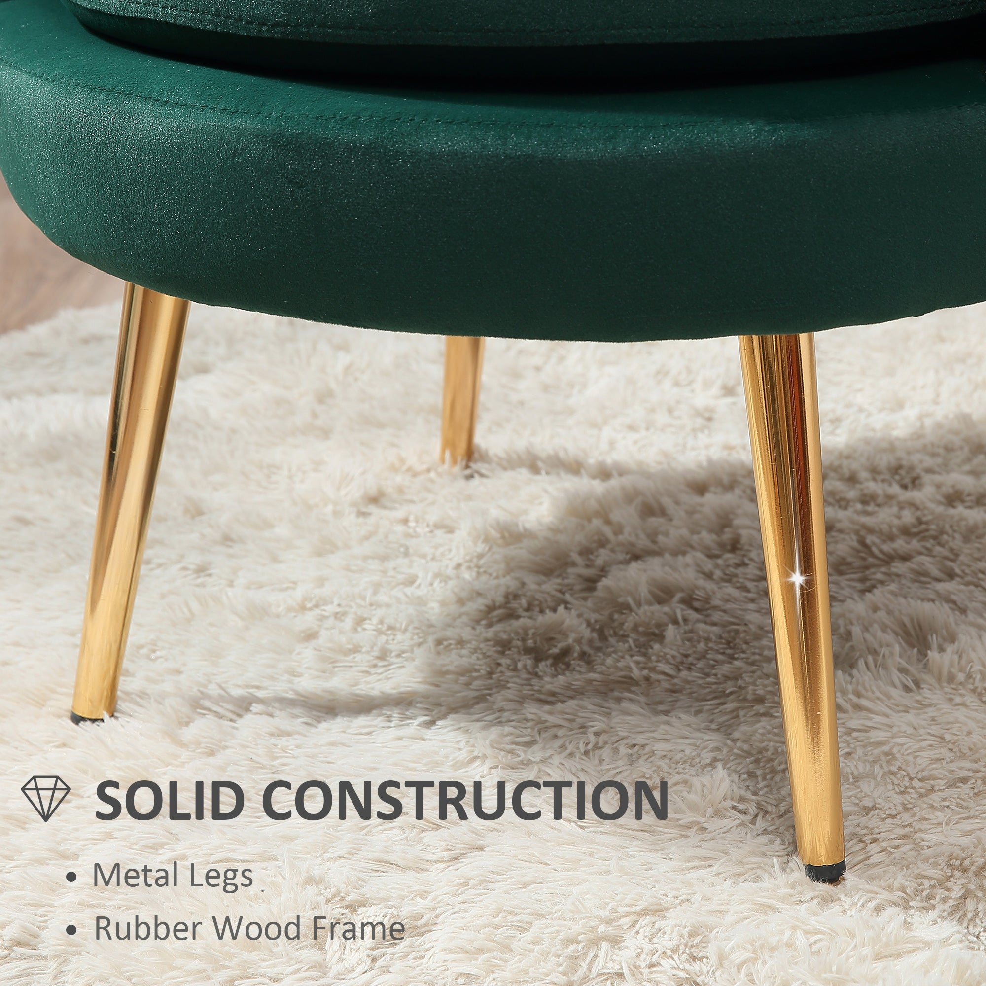 Accent Chair - Dark Green Velvet-Touch Club Chair-DECOROLALA