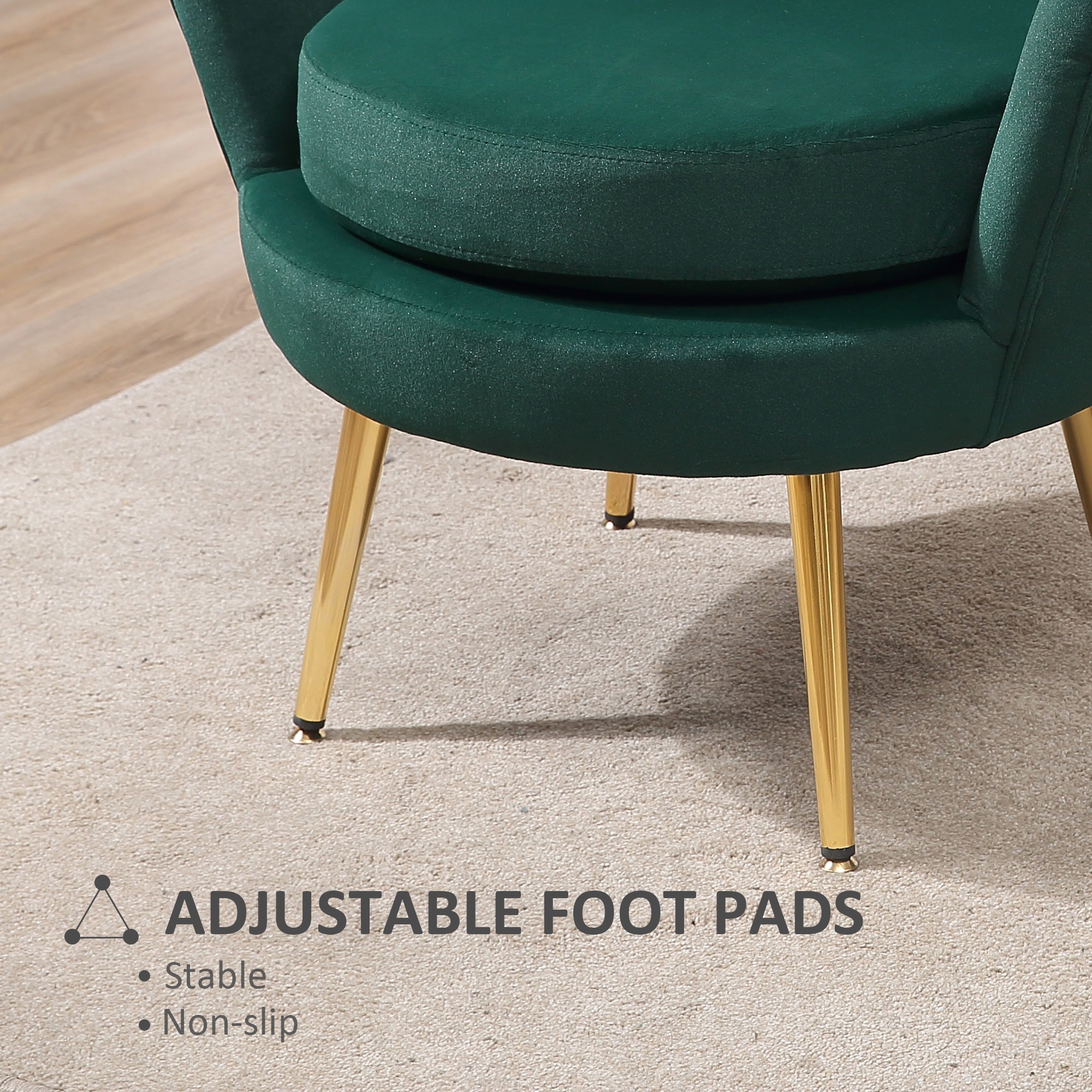 Accent Chair - Dark Green Velvet-Touch Club Chair-DECOROLALA