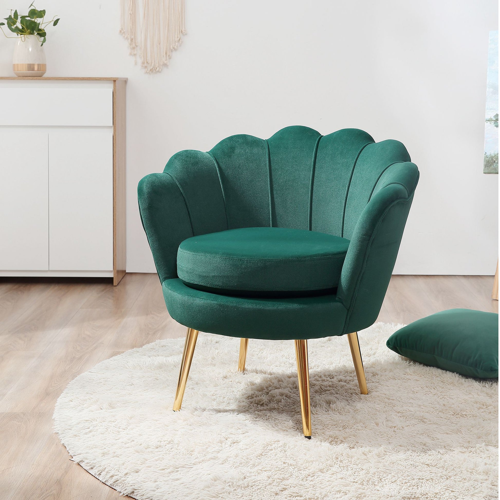Accent Chair - Dark Green Velvet-Touch Club Chair-DECOROLALA