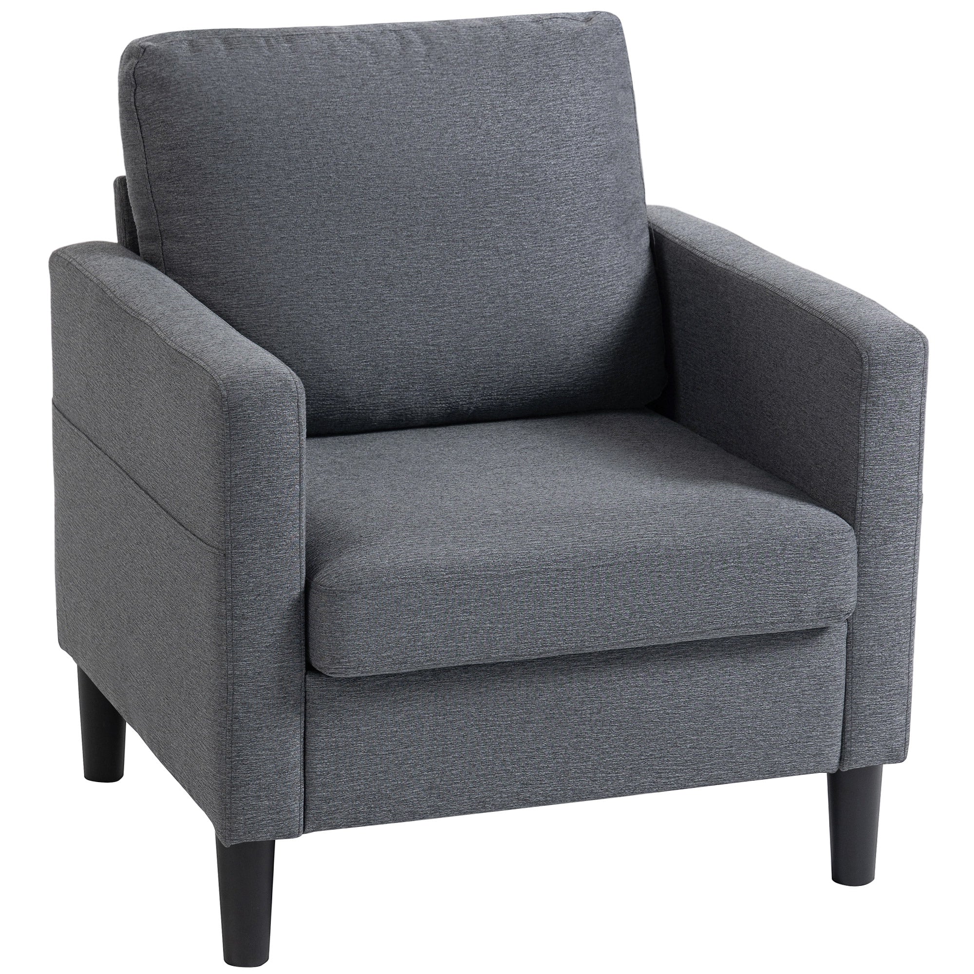 Accent Chair Dark Grey Linen 29.9"W-DECOROLALA