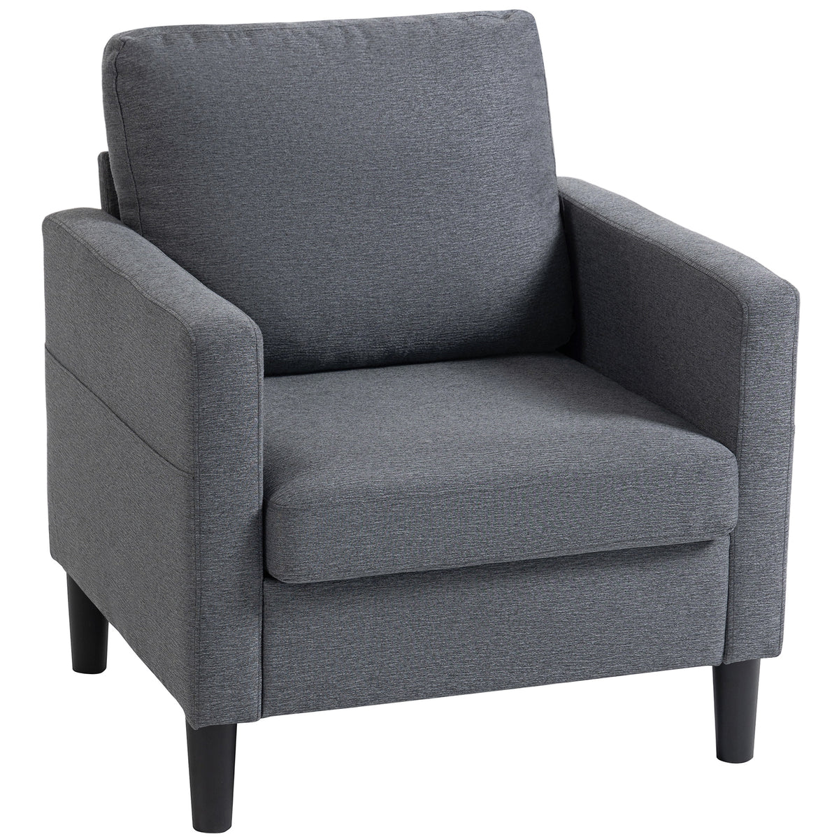 Accent Chair Dark Grey Linen 29.9"W-Accent Chairs-DECOROLALA