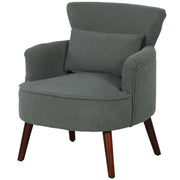 Accent Chair - Grey Corduroy Wingback-DECOROLALA