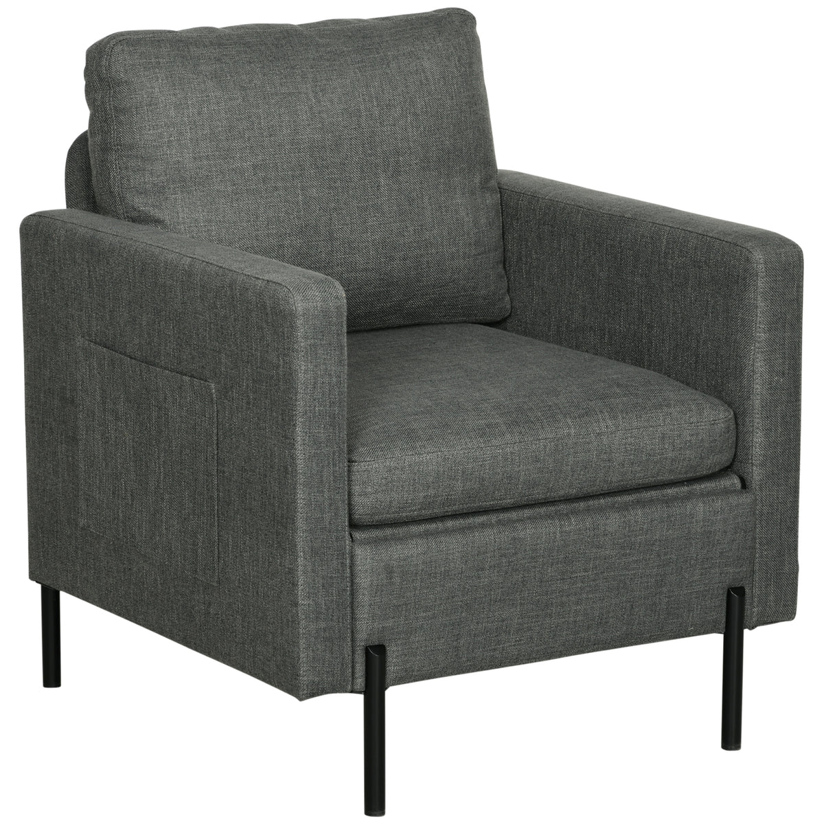 Accent Chair - Grey Linen Modern-DECOROLALA