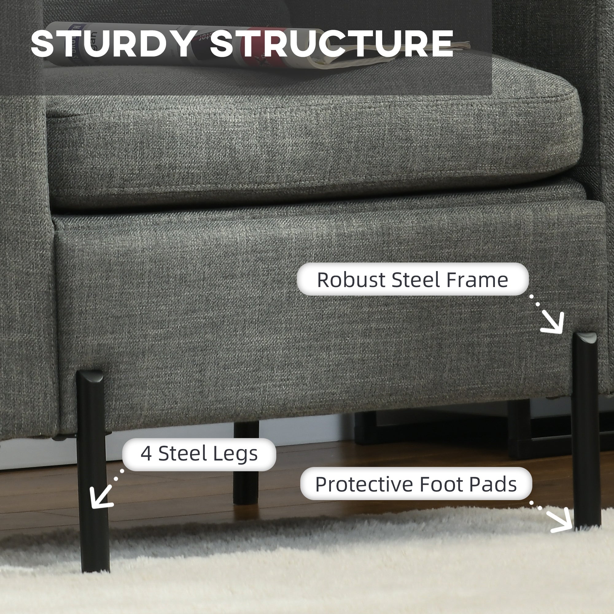 Accent Chair - Grey Linen Modern-DECOROLALA