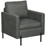 Accent Chair - Grey Linen Modern-DECOROLALA