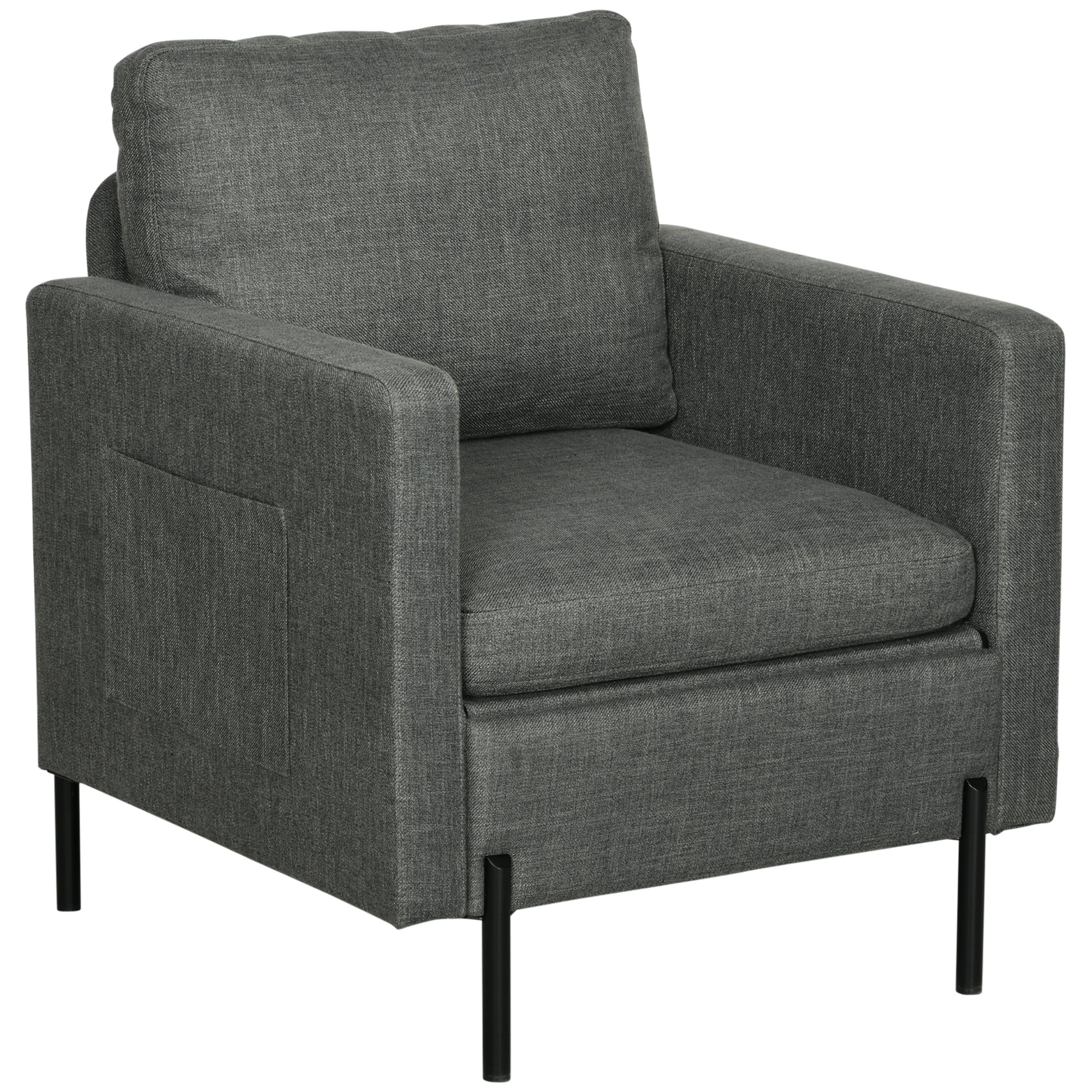 Accent Chair - Grey Linen Modern-DECOROLALA