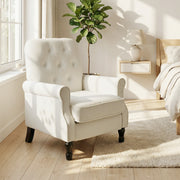 Accent Chair Mid-Century Modern Armchair Cream-DECOROLALA