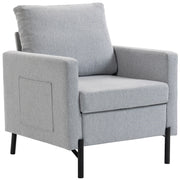 Accent Chair Modern Upholstered Light Grey-DECOROLALA
