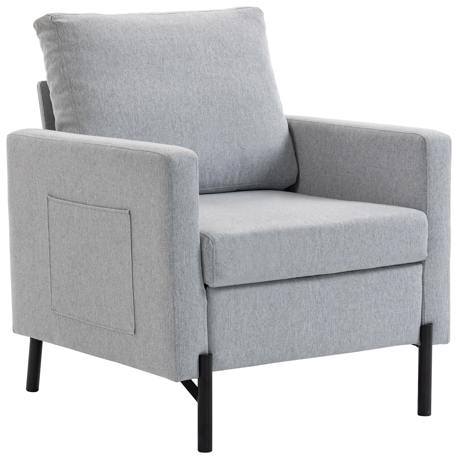 Accent Chair Modern Upholstered Light Grey-DECOROLALA