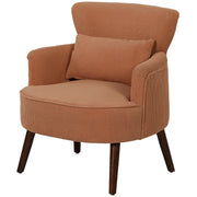 Accent Chair - Orange Corduroy Wingback-DECOROLALA