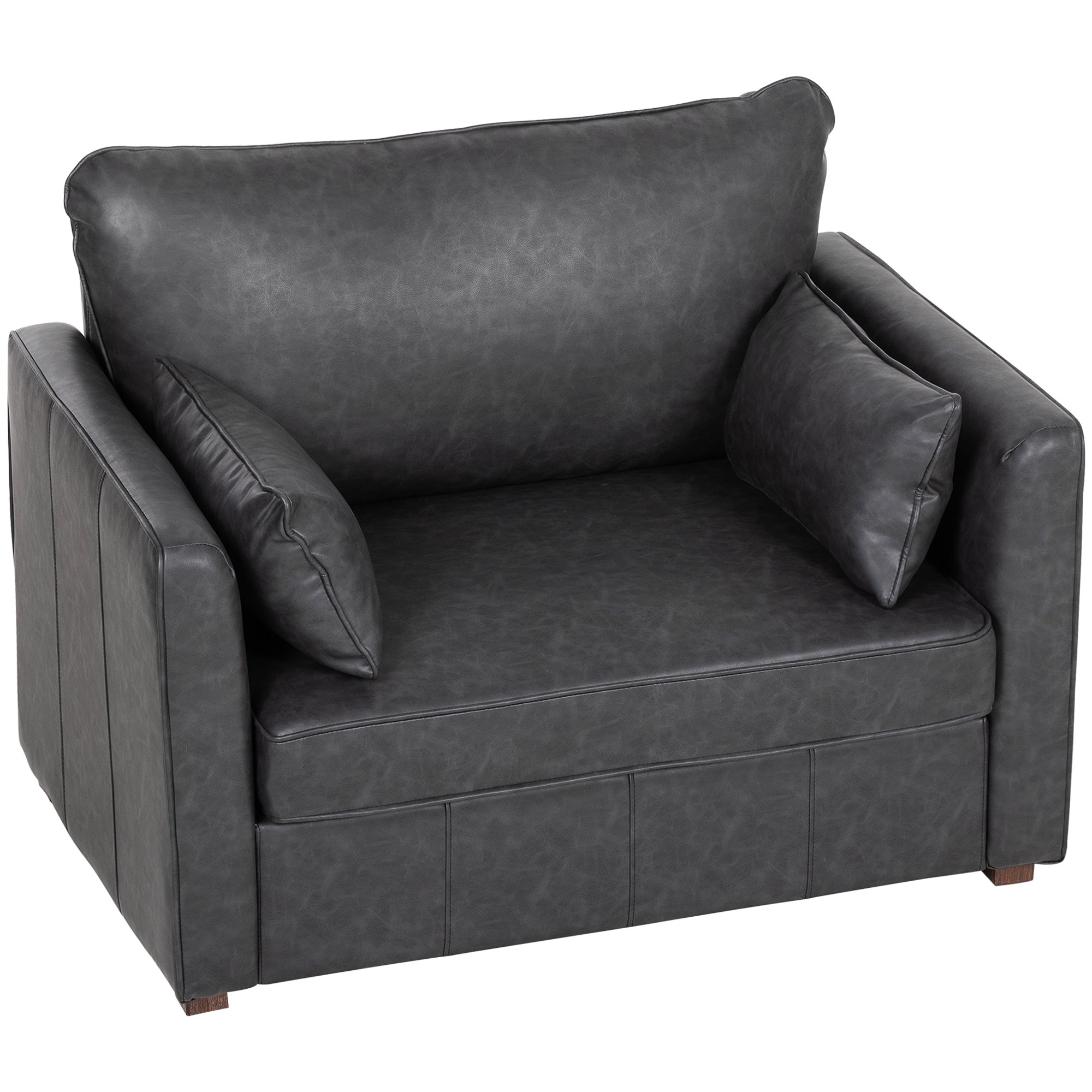 Accent Chair PU Leather Black 35.4" Wide-DECOROLALA