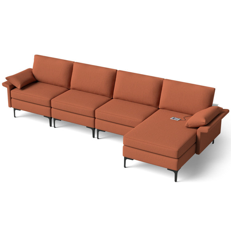 Accent Chair + Side Table + L-Shaped Sectional Sofa /3-Piece Modern Living Room Furniture Set/-Sofas & Loveseats-DECOROLALA