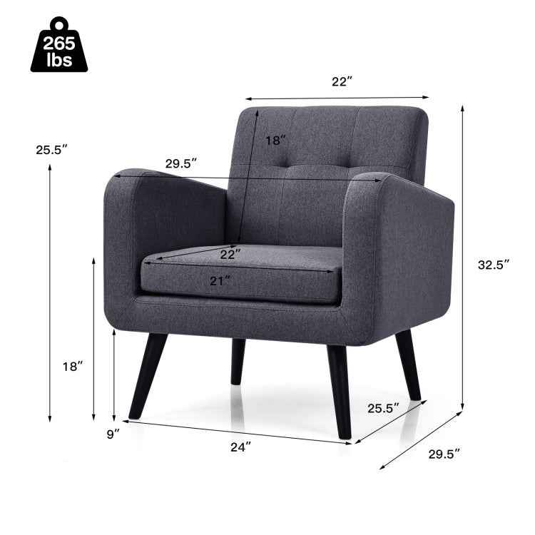 Accent Chair + Side Table + L-Shaped Sectional Sofa /3-Piece Modern Living Room Furniture Set/-Sofas & Loveseats-DECOROLALA