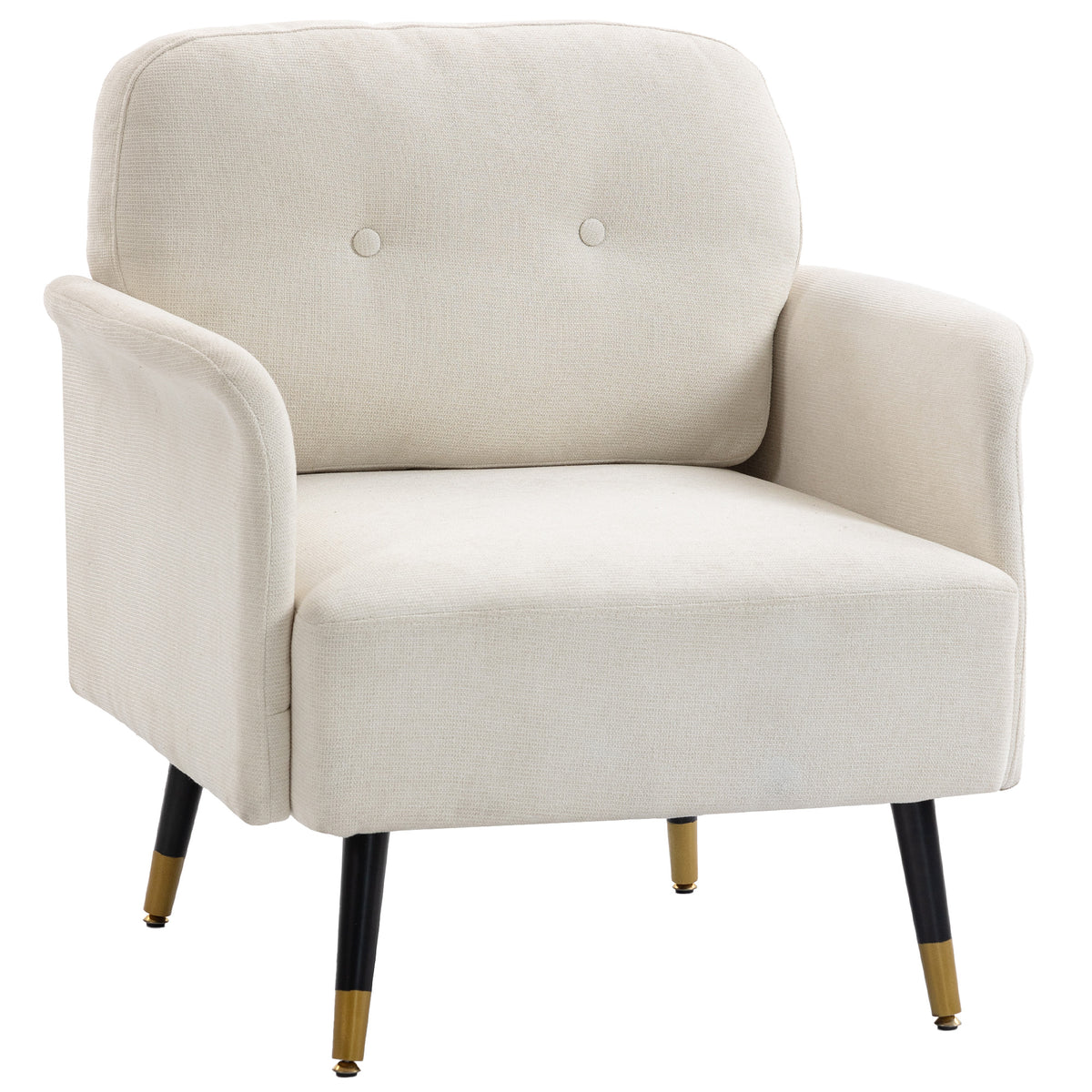 Accent Chair Tufted Cream White-DECOROLALA