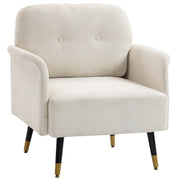 Accent Chair Tufted Cream White-DECOROLALA