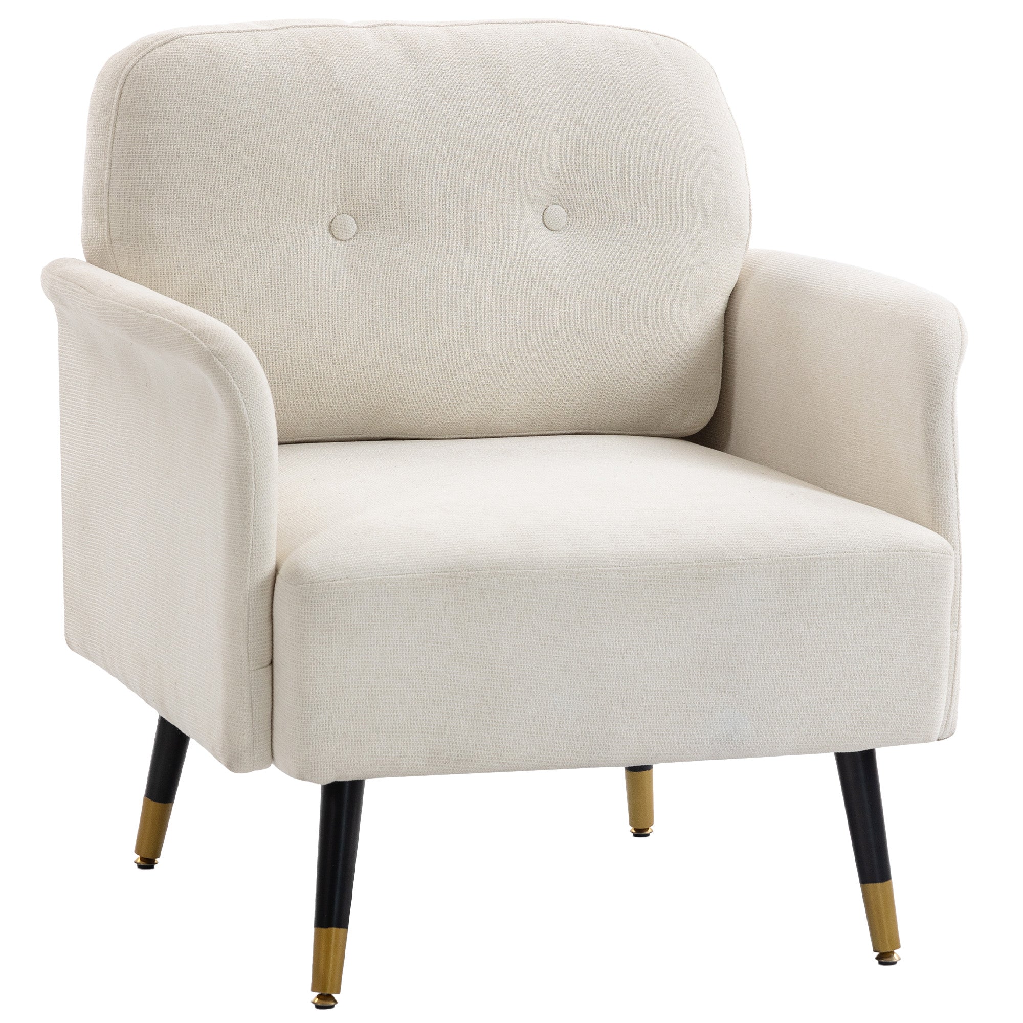 Accent Chair Tufted Cream White-DECOROLALA