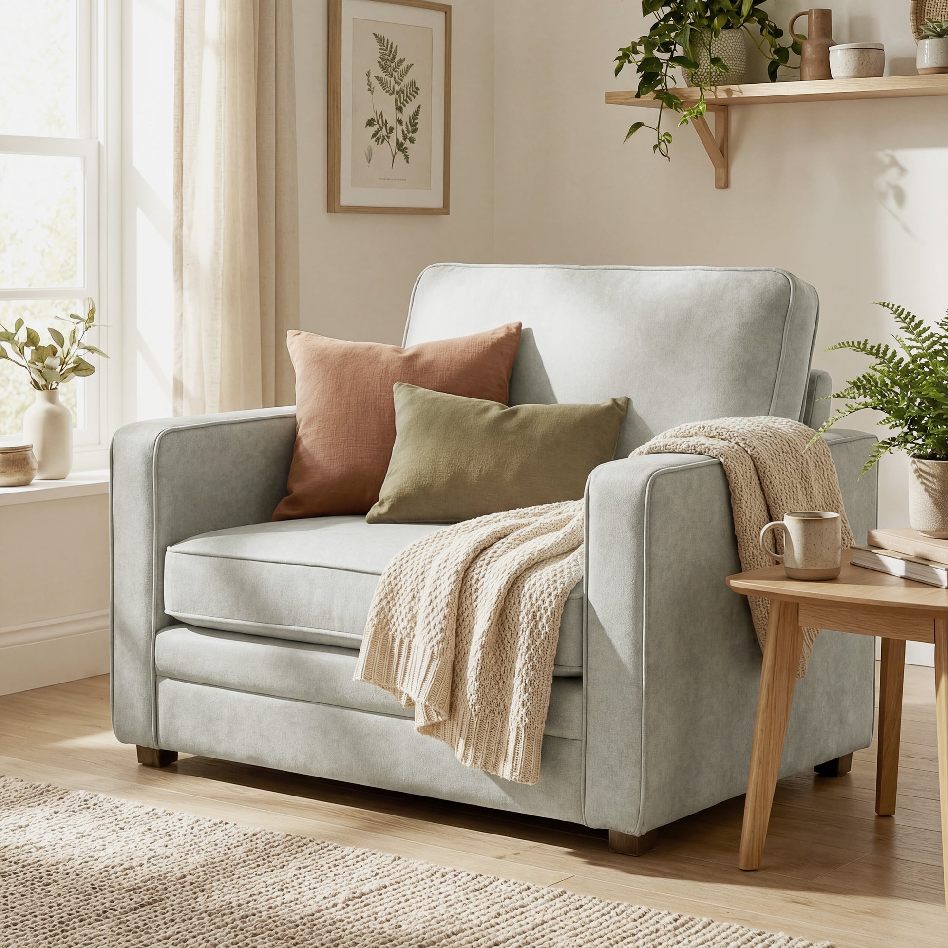 Accent Chair Velvet Grey 35.4" Wide Seat-DECOROLALA