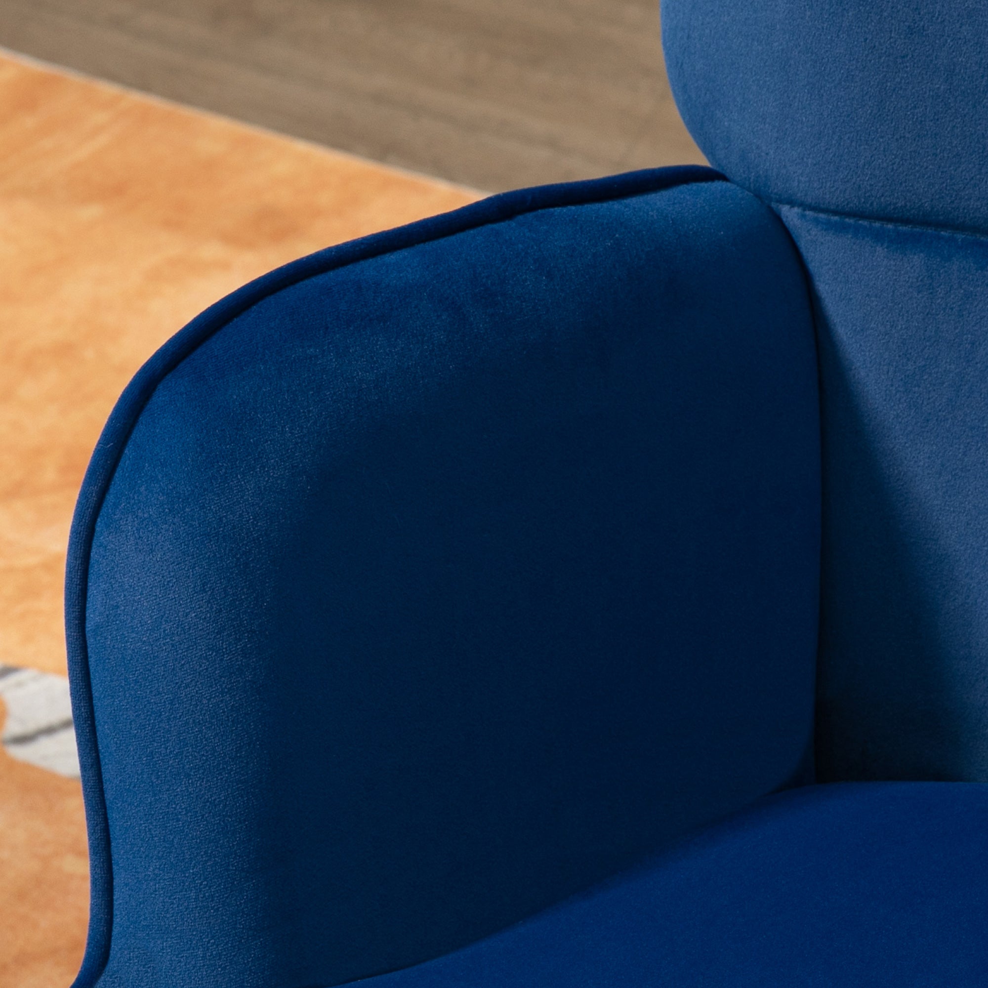 Accent Chair with Ottoman - Dark Blue-DECOROLALA