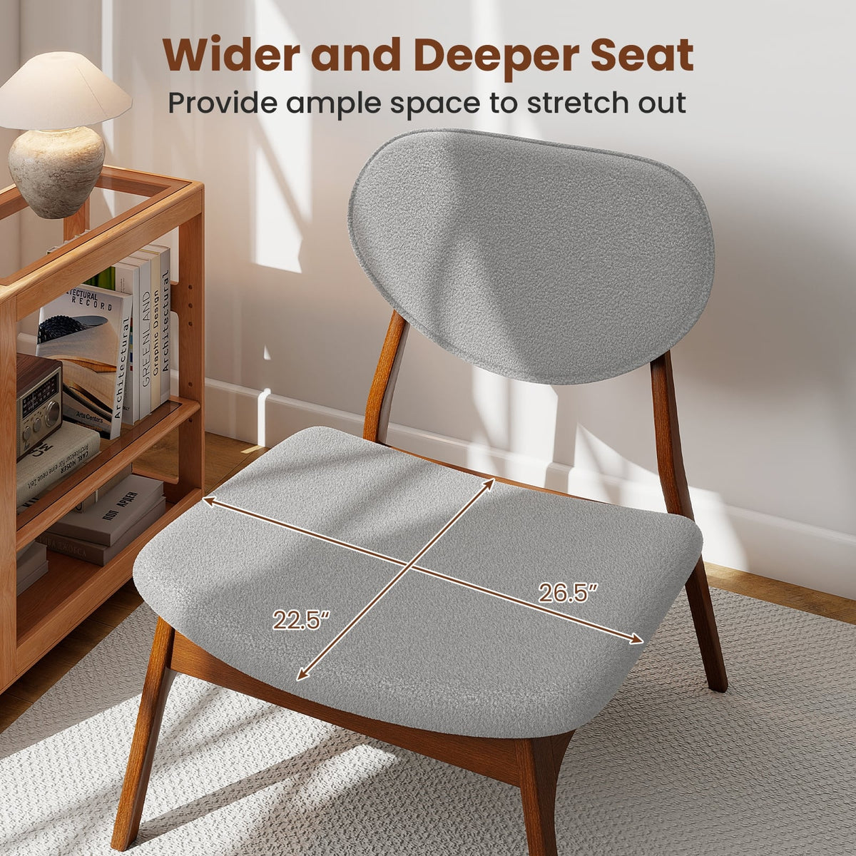 Accent Chairs Set of 2 with Side Table and Solid Wood Frame-Gray-Accent Chairs-DECOROLALA