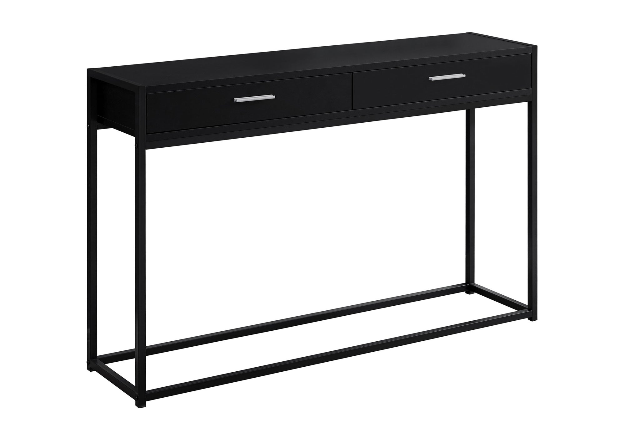 Accent Console Table 48"L Grey/Black with Storage Drawers-Accent Table-DECOROLALA