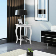 Accent Sofa End Side Table-White-End & Side Tables-DECOROLALA