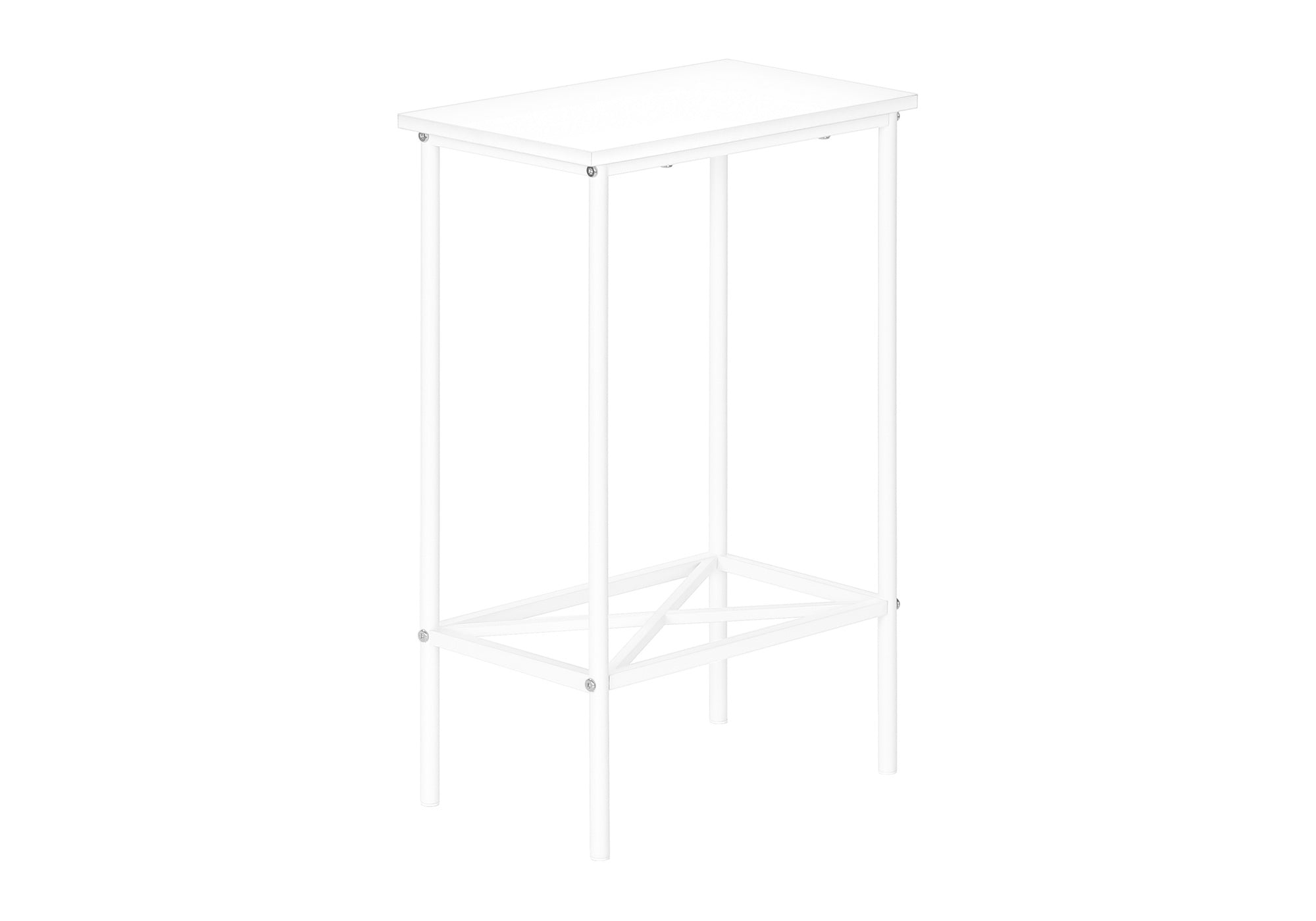 Accent Table 2-Tier White with Black Metal Shelf-Accent Table-DECOROLALA