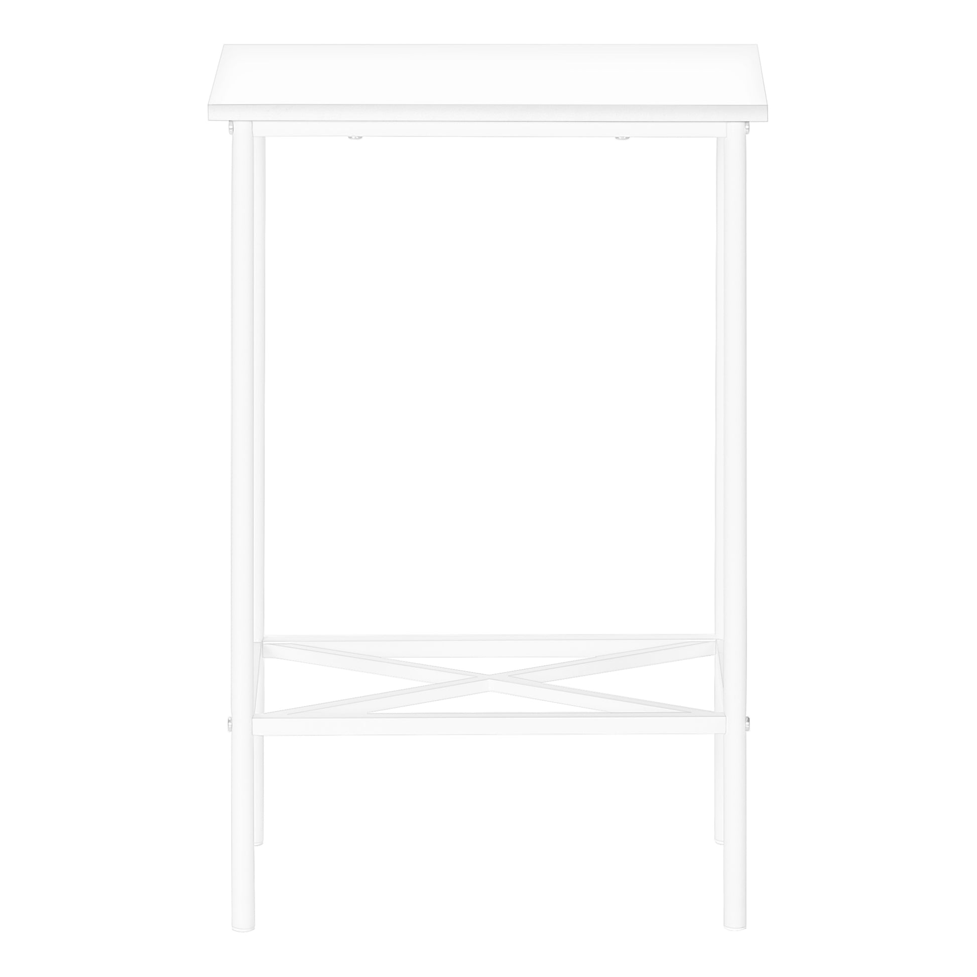 Accent Table 2-Tier White with Black Metal Shelf-Accent Table-DECOROLALA