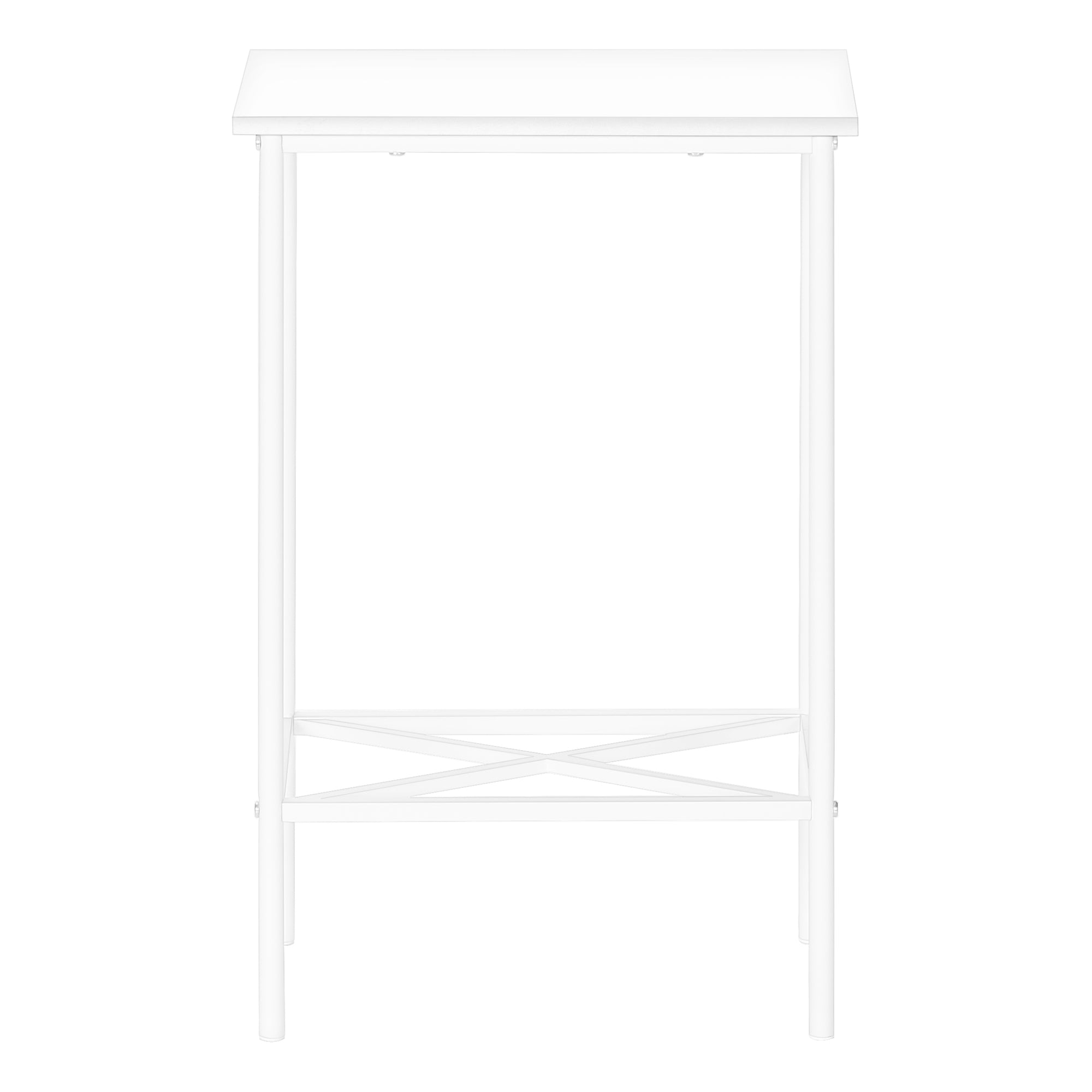 Accent Table 2-Tier White with Black Metal Shelf-Accent Table-DECOROLALA
