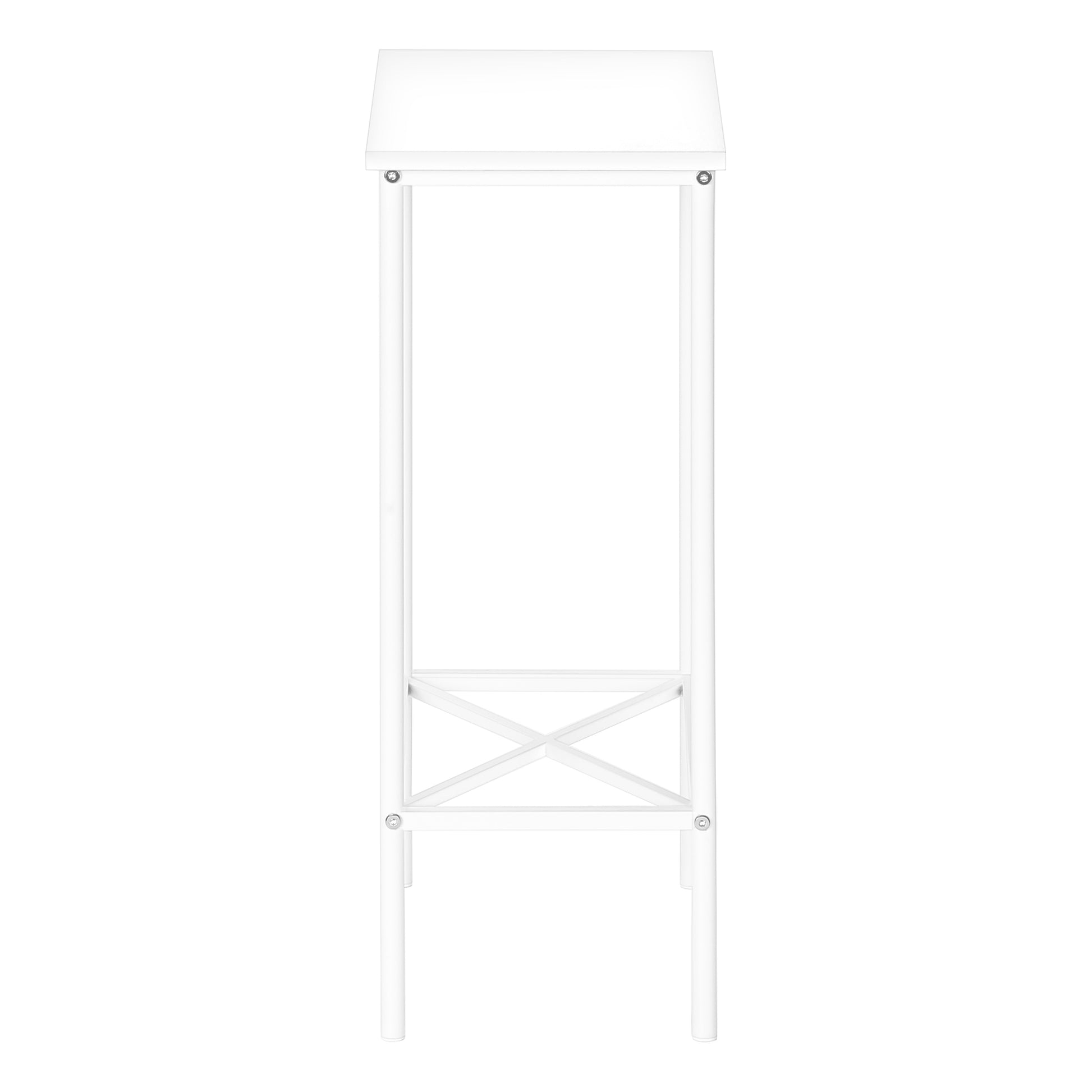 Accent Table 2-Tier White with Black Metal Shelf-Accent Table-DECOROLALA
