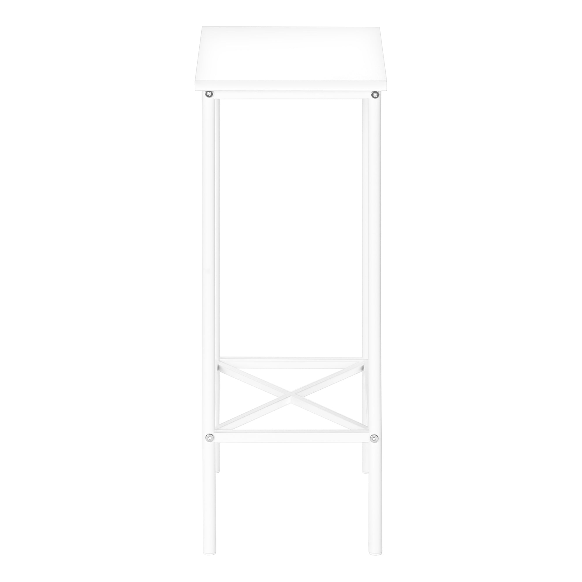 Accent Table 2-Tier White with Black Metal Shelf-Accent Table-DECOROLALA