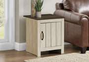Accent Table 22" H Storage Beige Oak-DECOROLALA