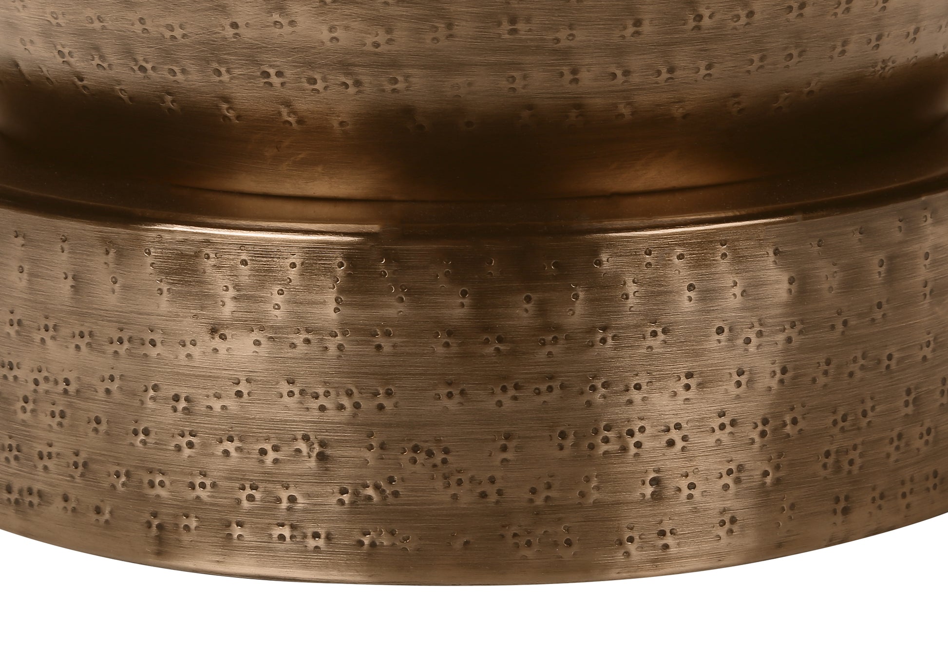 Accent Table - 22"H / Antique Copper Iron Metal Drum End-Accent Table-DECOROLALA