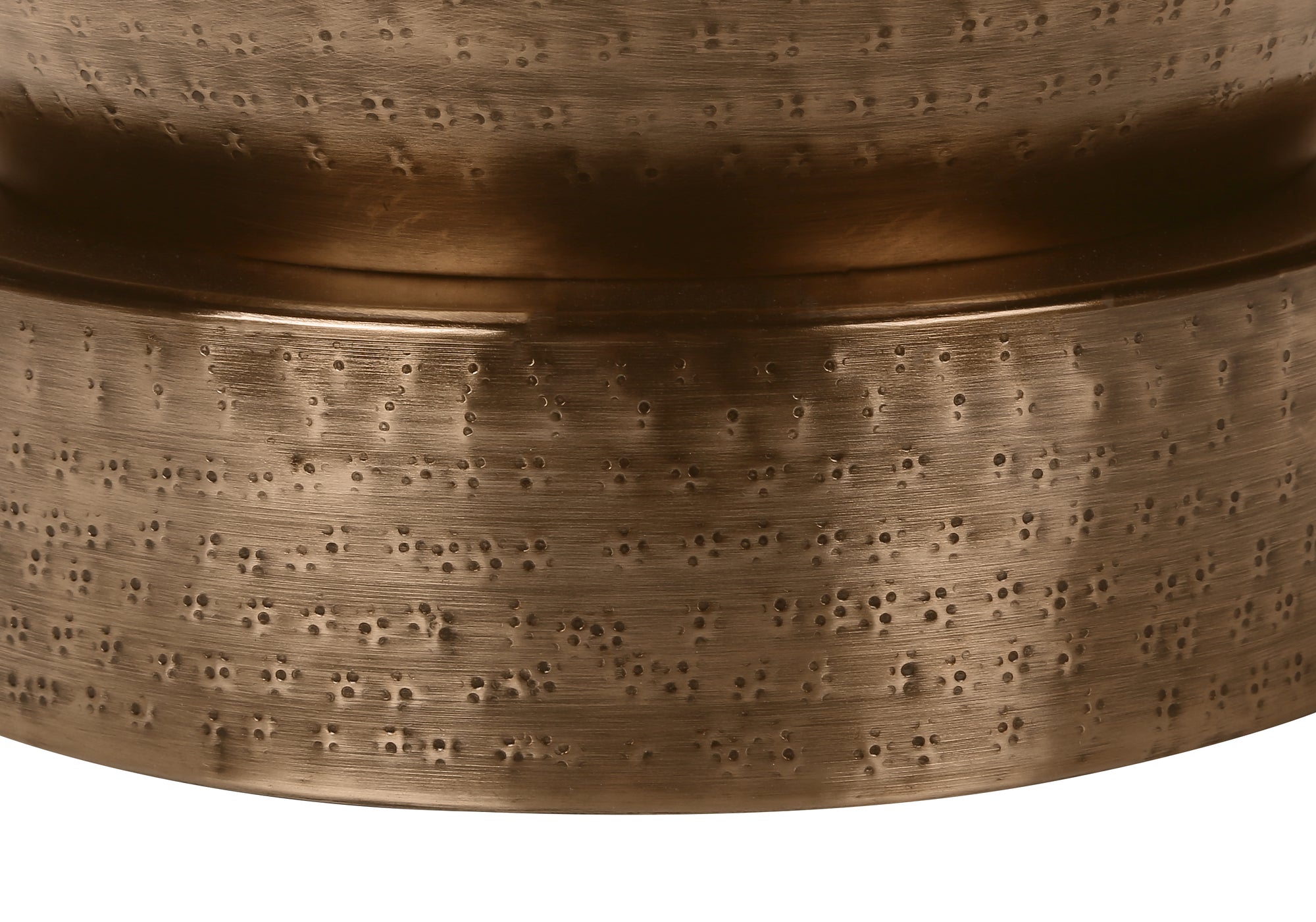 Accent Table - 22"H / Antique Copper Iron Metal Drum End-Accent Table-DECOROLALA