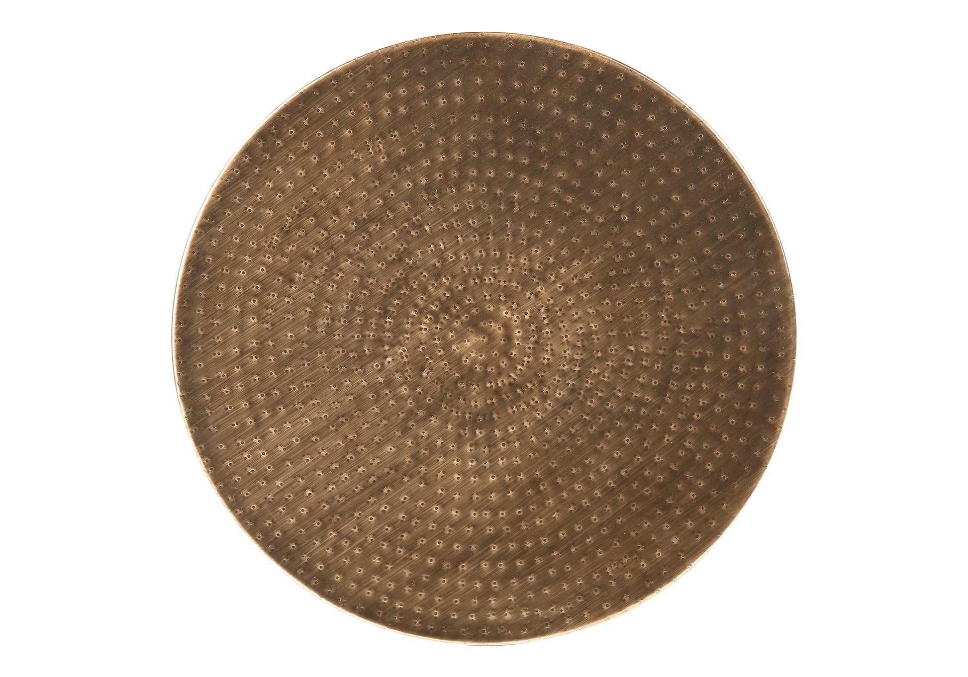 Accent Table - 22"H / Antique Copper Iron Metal Drum End-Accent Table-DECOROLALA