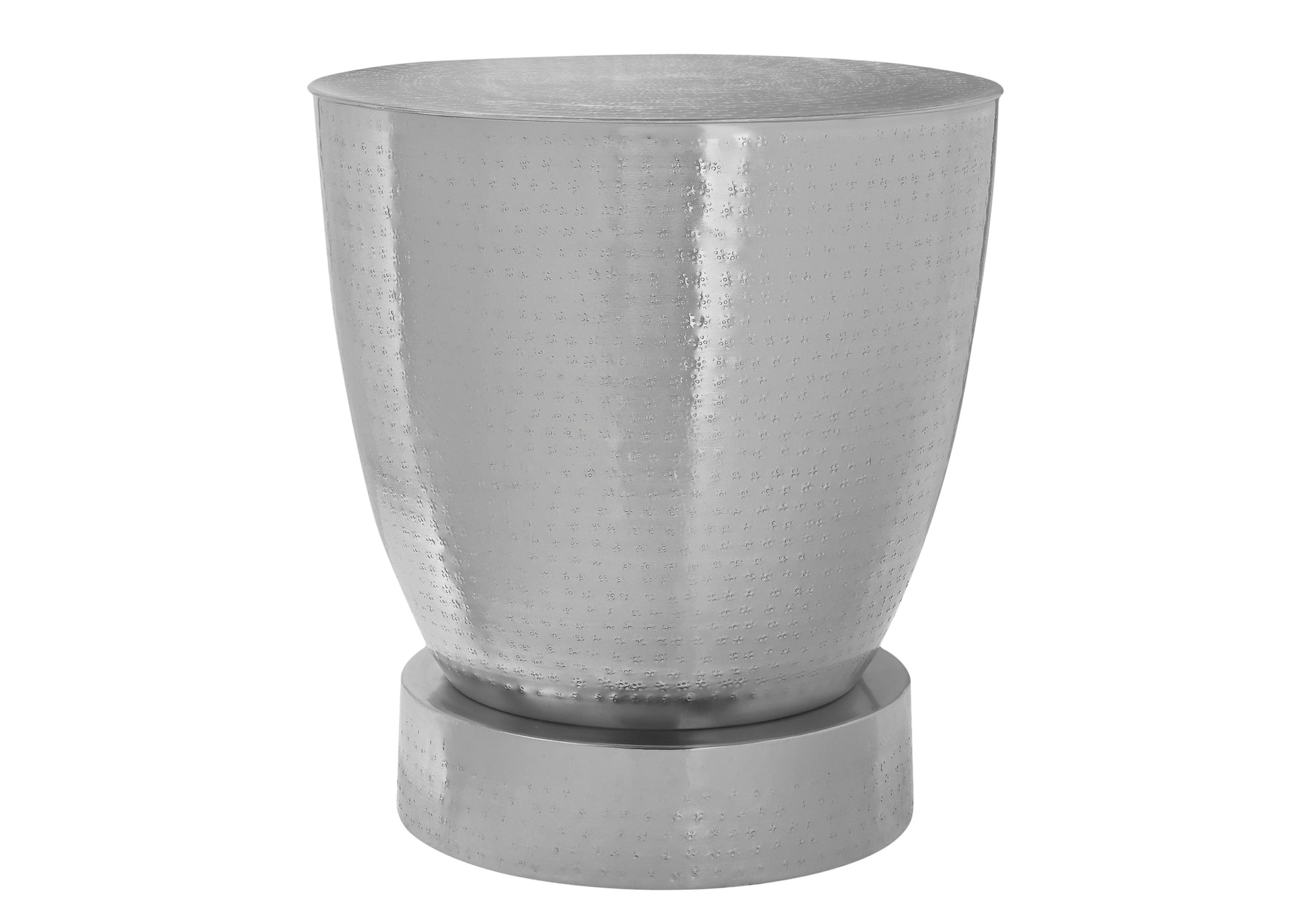 Accent Table - 22"H / Antique Copper Iron Metal Drum End-Accent Table-DECOROLALA