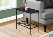 Accent Table - 22"H / Black Marble / Black Metal-Accent Table-DECOROLALA