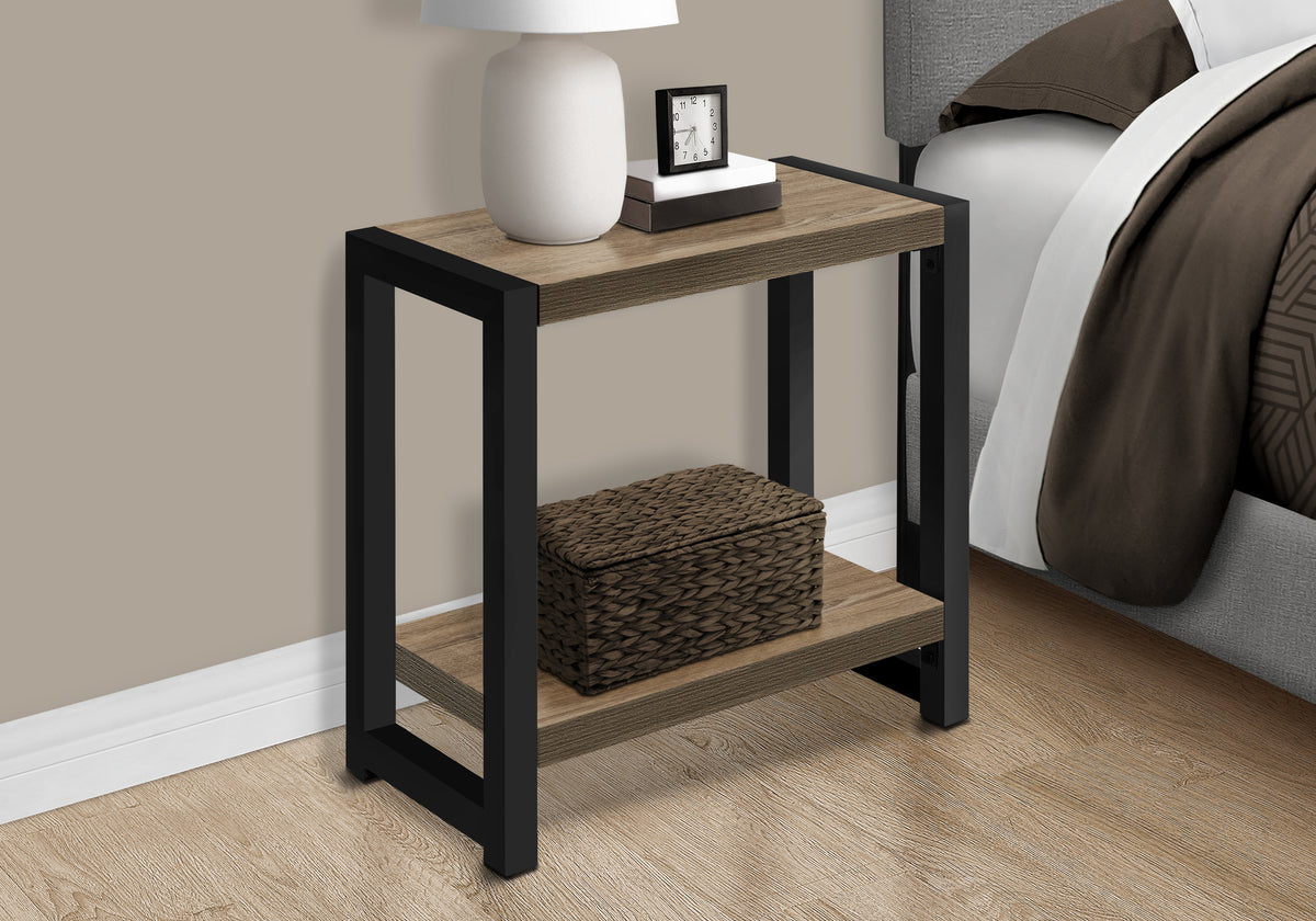 Accent Table 22"H Black Metal 2-Tier-Accent Tables-DECOROLALA
