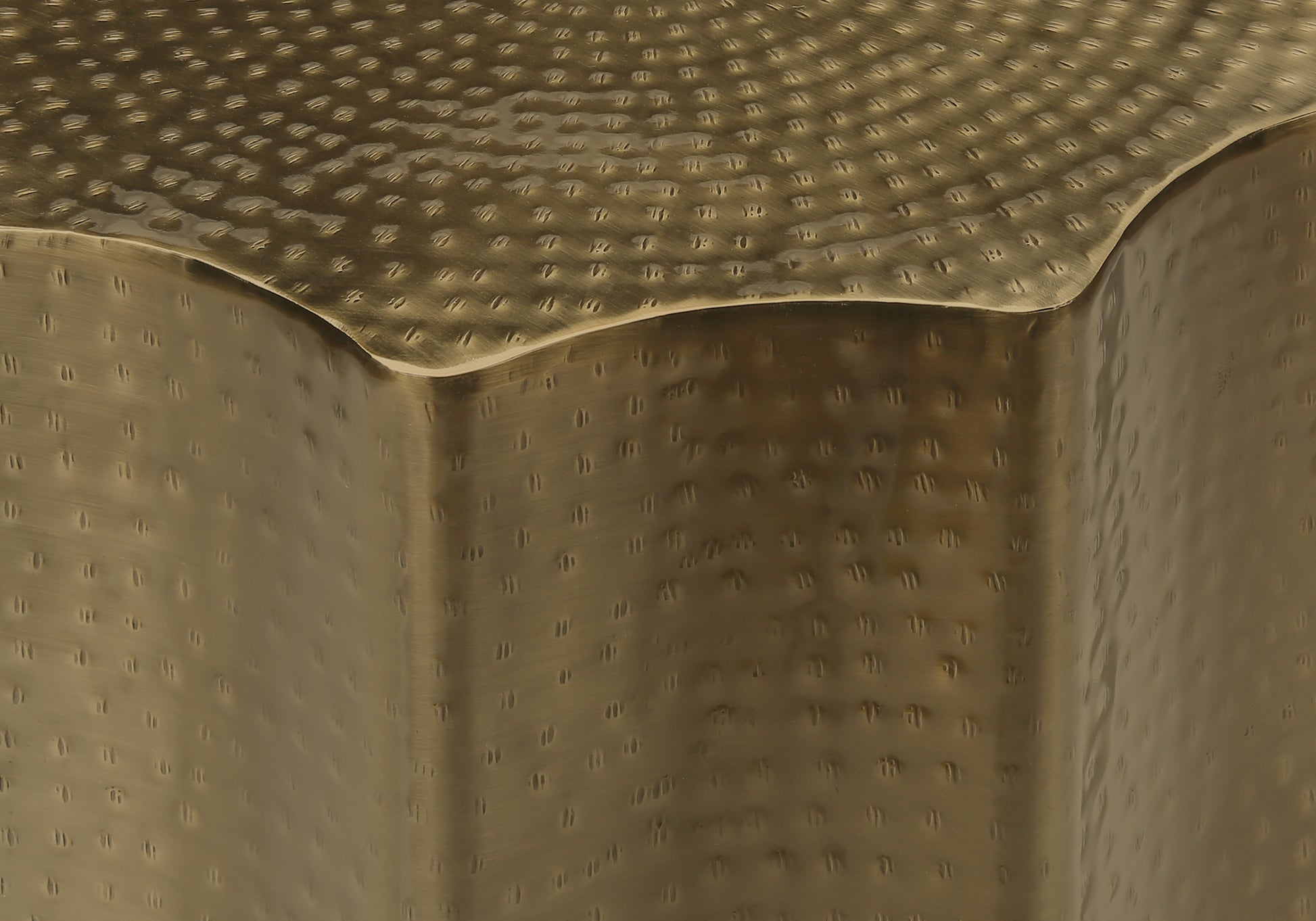 Accent Table 22"H Gold Iron Drum-Accent Table-DECOROLALA